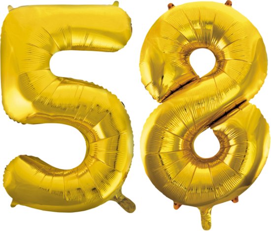 Folieballon 58 jaar Goud 66cm