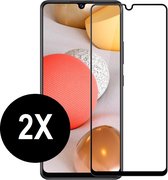 Full Cover screenprotector geschikt voor Samsung Galaxy A42 - Beschermglas - Screen protector geschikt voor A42 - glasplaatje - 2 stuks