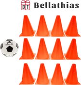 Voetbal + 12 Speelpionnen - Trainingpion/Markeringpionnen - Sportset - voetbal accessoires - Pionnen voetbal - Oranje