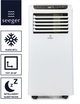 SEEGER Mobiele Airco - 9000 BTU - Inclusief Installatiekit - Voor Slaapkamer en Woonkamer - Airconditioning - SAC9000 - Wit