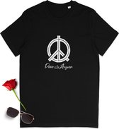 T-shirt Peace - T-shirt Peace Quote - T-shirt Peace homme - T-shirt Peace femme - T-shirt avec imprimé homme - T-shirt avec texte imprimé dames - Tailles unisexes : SML XXL XXXL - Couleurs du t-shirt : Zwart, blanc.