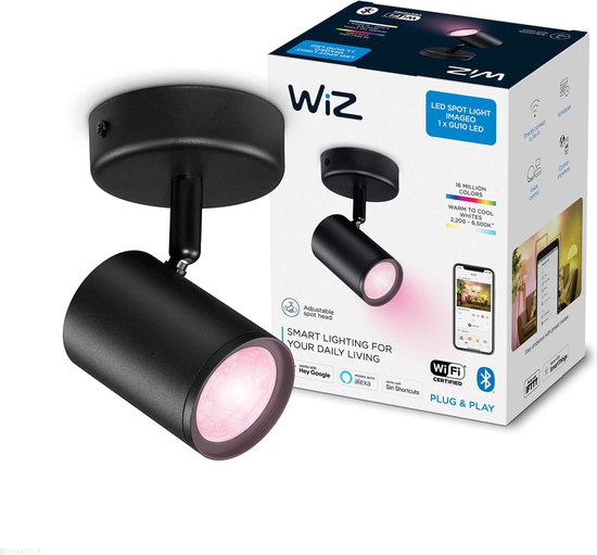 WiZ Imageo Zwart - Slimme LED-Verlichting - Licht - GU10 - 1x 5W