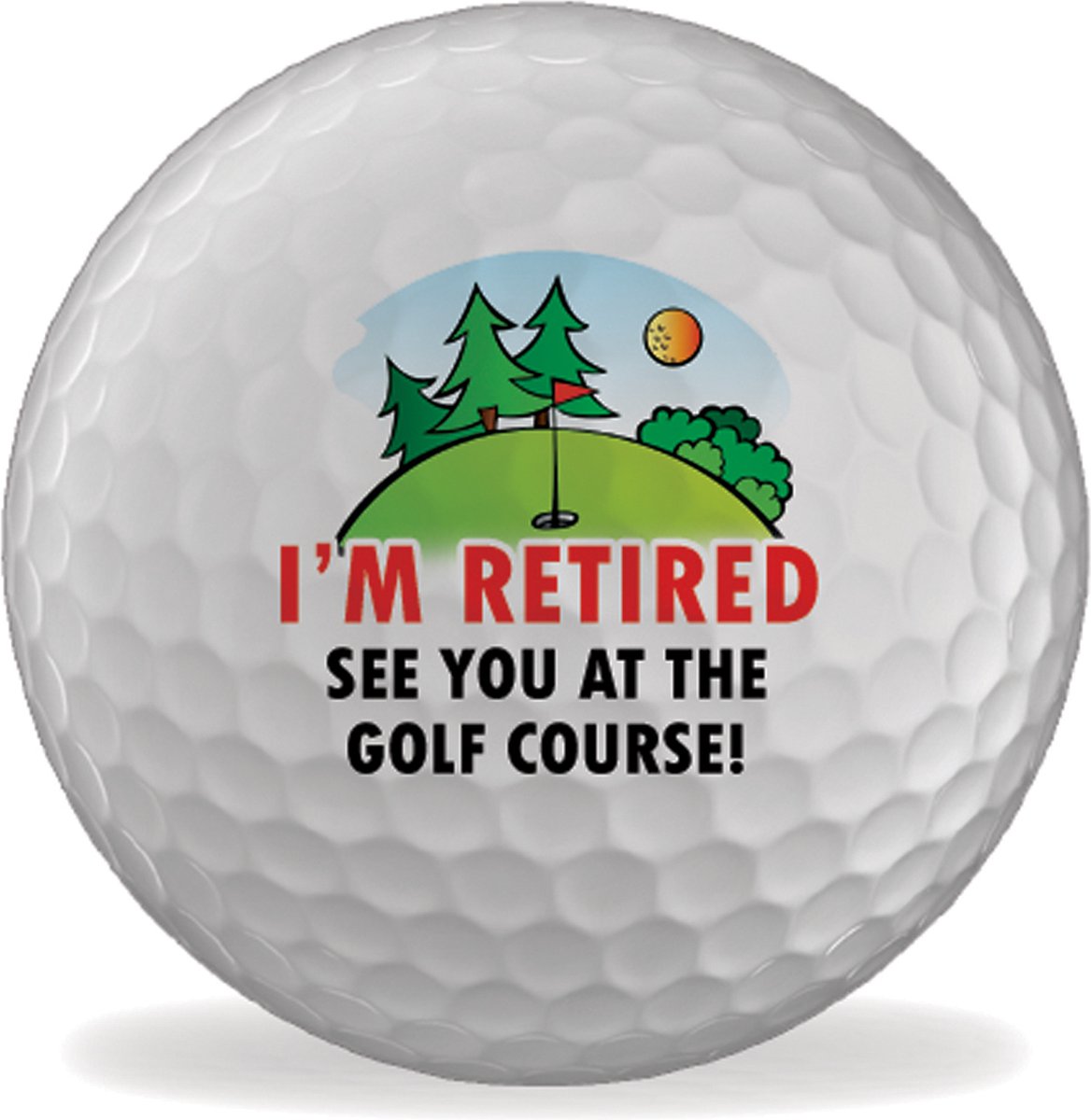 Golfballen bedrukt - I'm Retired See You at the Golf Course! - set van 3