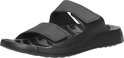 Zwarte ECCO sandalen met twee klittenbandsluitingen.