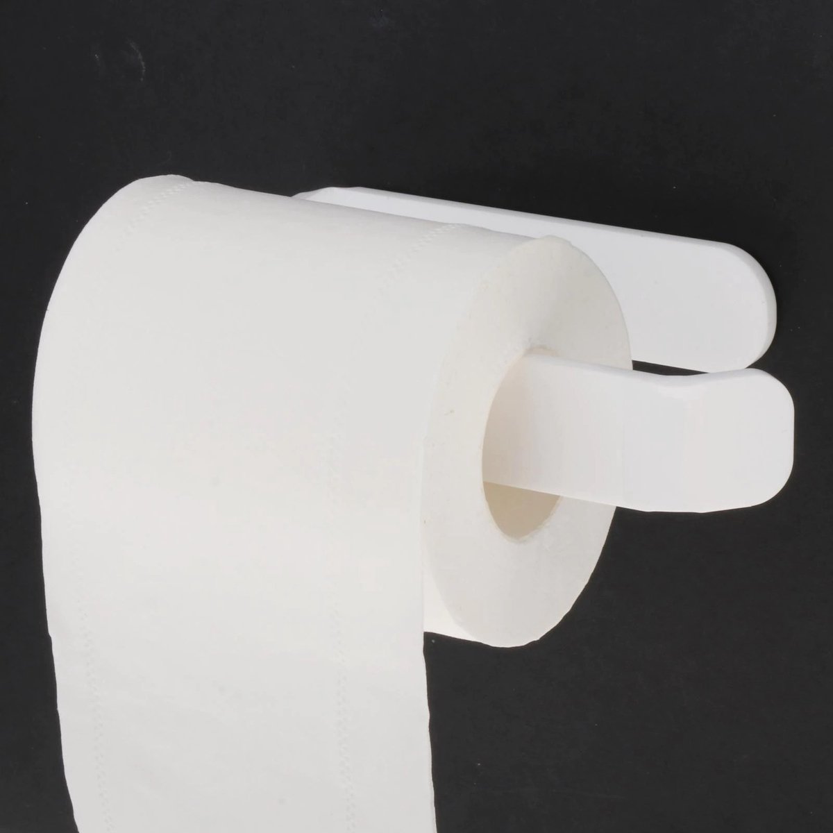 Acryl Toiletrolhouder - Rolhouder - Toiletpapier Houder Zelfklevend - Zonder boren - WC Rolhouder - Plakstrip - 18inch - Wit