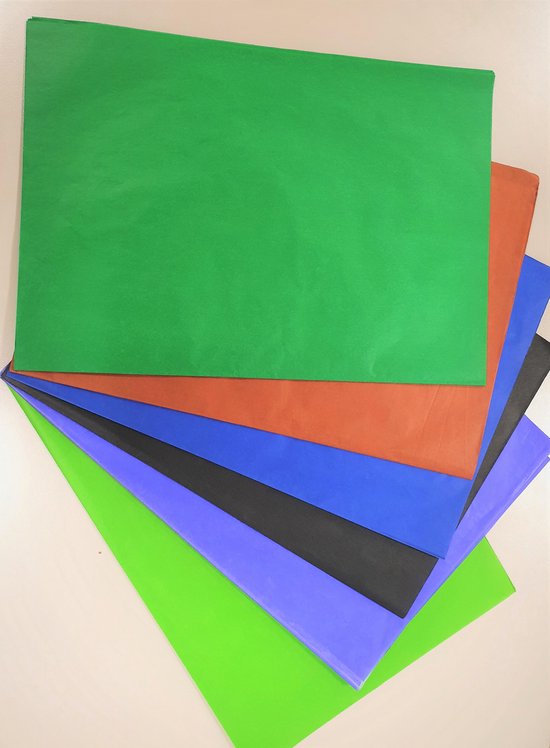 Assortiment de papier de soie - 50 x 70 cm - Couleurs assorties