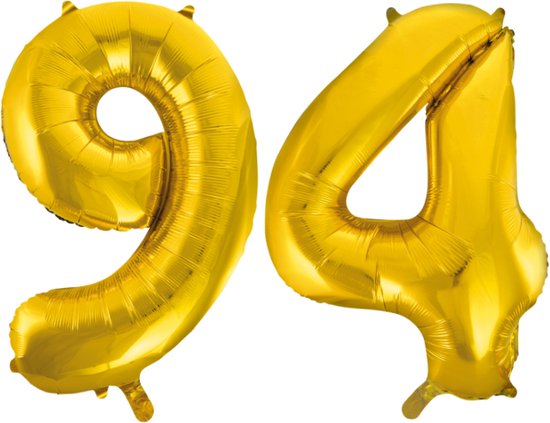 Folieballon 94 jaar Goud 66cm