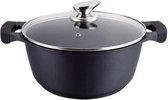 Bol.com soeppan/ braadpan 28 cm met glazen deksel aluminium geschikt voor inductie-keuken aanbieding