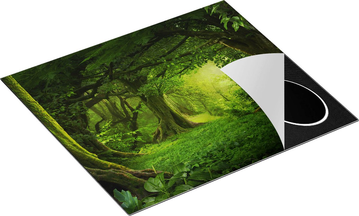 Chefcare Inductie Beschermer Groene Tropische Jungle Bos - 57,6x51,6 cm - Afdekplaat Inductie - Kookplaat Beschermer - Inductie Mat