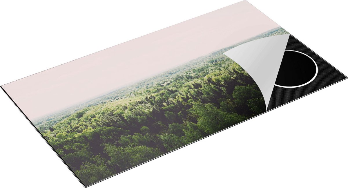Chefcare Inductie Beschermer Eindeloze Bos met Groene Bomen - 95x50 cm - Afdekplaat Inductie - Kookplaat Beschermer - Inductie Mat