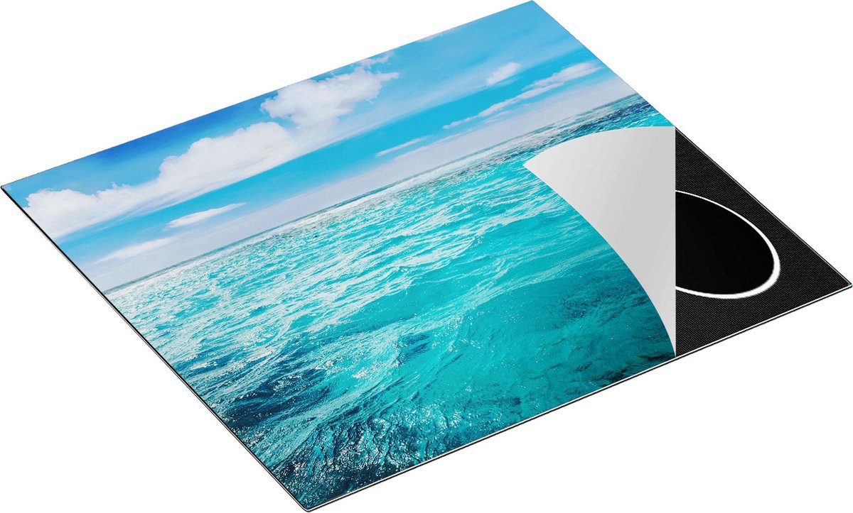 Chefcare Inductie Beschermer Blauwe Caribische Zee Water - 60x52 cm - Afdekplaat Inductie - Kookplaat Beschermer - Inductie Mat