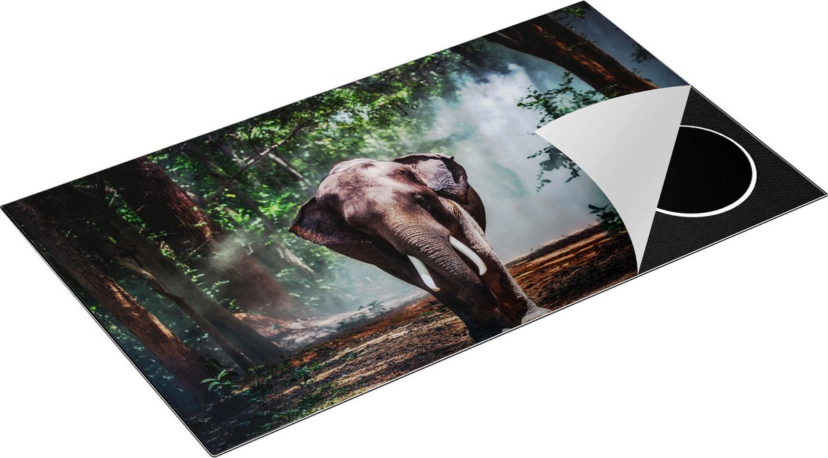Chefcare Inductie Beschermer Olifant in het Bos - 89,6x51,6 cm - Afdekplaat Inductie - Kookplaat Beschermer - Inductie Mat