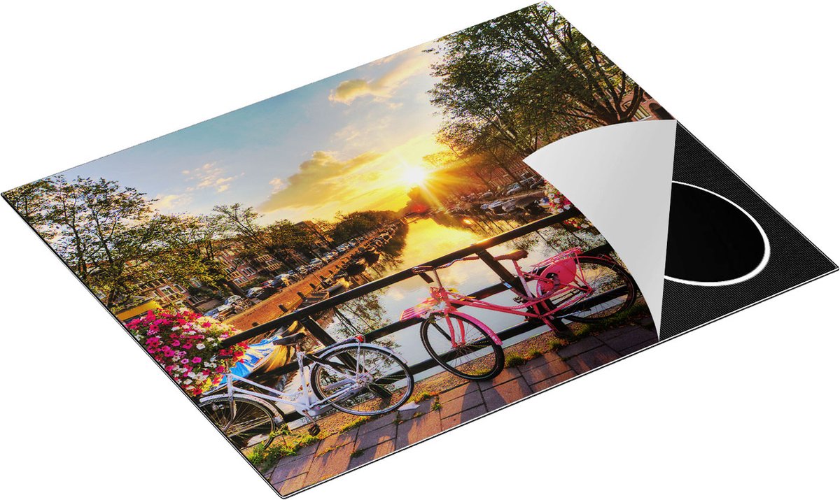 Chefcare Inductie Beschermer Amsterdamse Brug met Zonsopgang - 65x50 cm - Afdekplaat Inductie - Kookplaat Beschermer - Inductie Mat