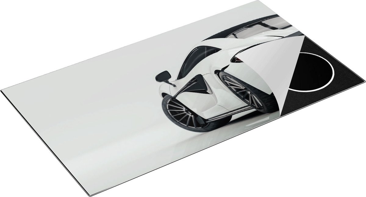 Chefcare Inductie Beschermer Witte Sportwagen Auto - 95x55 cm - Afdekplaat Inductie - Kookplaat Beschermer - Inductie Mat