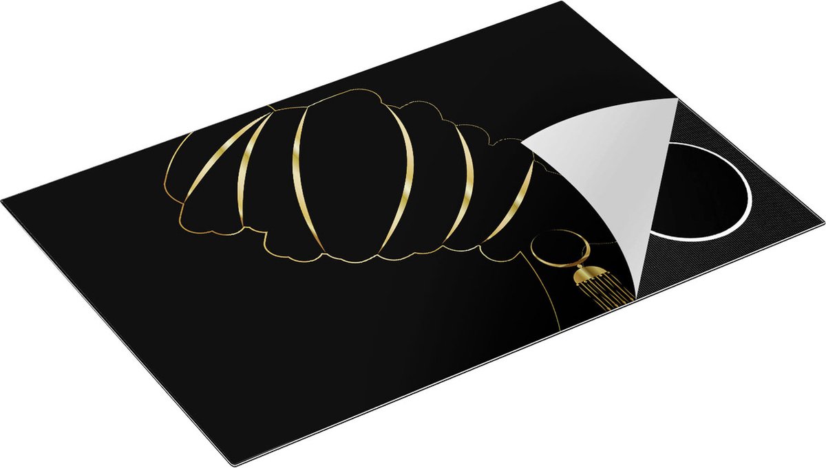 Chefcare Inductie Beschermer Afrikaanse Vrouw met Gouden Zwarte Tulband - 81,6x52,7 cm - Afdekplaat Inductie - Kookplaat Beschermer - Inductie Mat