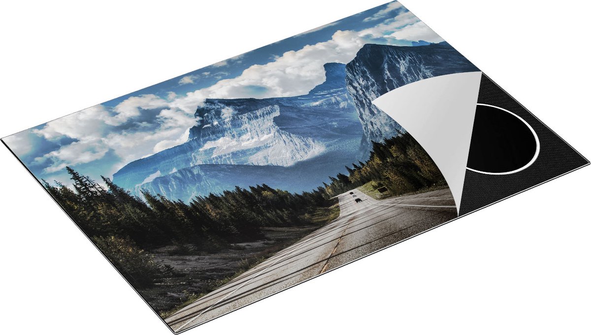 Chefcare Inductie Beschermer Weg voor de Grote Berg in het Bos - 75x50 cm - Afdekplaat Inductie - Kookplaat Beschermer - Inductie Mat