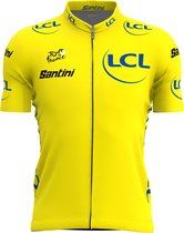 Santini Tour de France Gele trui Tour de France - fietsshirt korte mouwen Heren - Replica Overall Leader Jersey Yellow - L