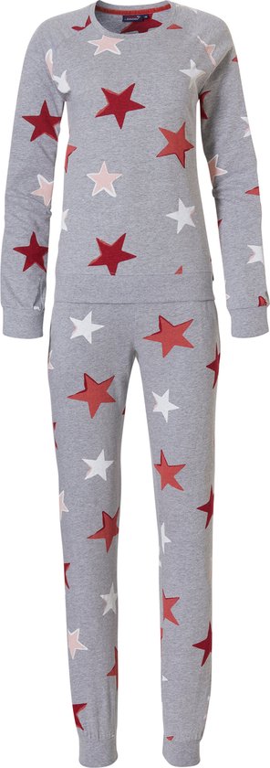 Rebelle - Colourful Star - Pyjamaset - Grijs/Rood - Maat 46