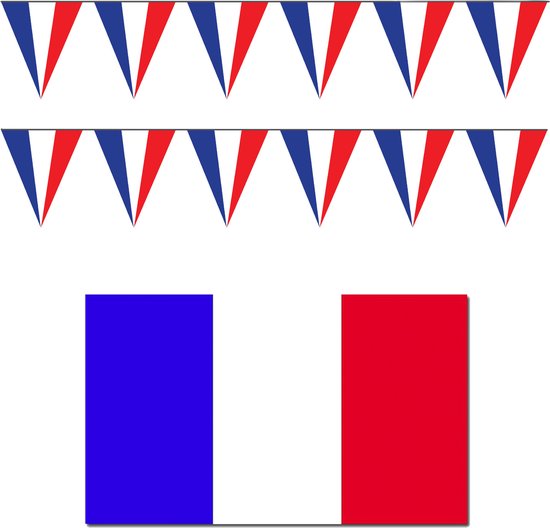 Frankrijk vlaggen versiering set binnen/buiten 3-delig - Landen decoraties voor fans/supporters
