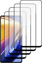 Screenprotector geschikt voor Xiaomi Poco F4 - Gehard Glas Beschermglas Tempered Glass Volledig Dekkende Screen Protector - 4 Stuks