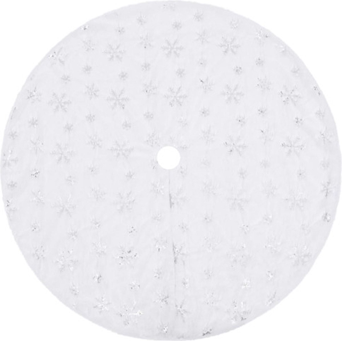 Een luxe witte kerstboomrok van 90 cm met imitatiebont van vidaXL.