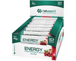 Natusport Energy Performance Bar - Energiereep Sport - Havermout & Fruit - Met BCAA & L-Citrulline - Red Fruit & Cranberry - 12 stuks