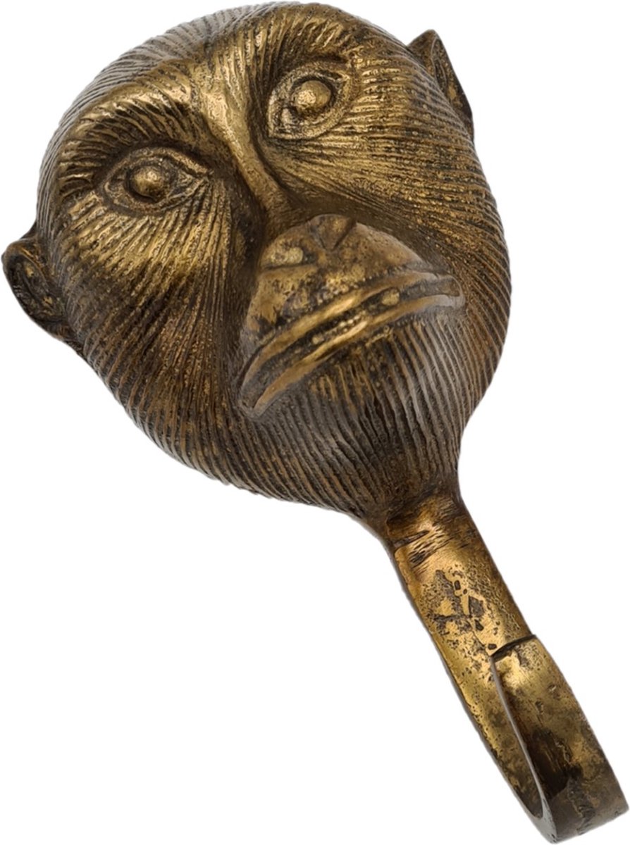 Deco4yourhome® - Kapstok - Monkey - Aap - Antiek Goud - Aapje - Haak
