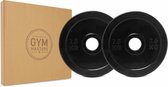 Gym Masters | 2,5 KG (set van 2 stuks) - Olympische Halterschijven / Halterschijf / Bumper Plate - 50 mm - Crossfit / Krachttraining - 2,5KG / 50mm - Zwart