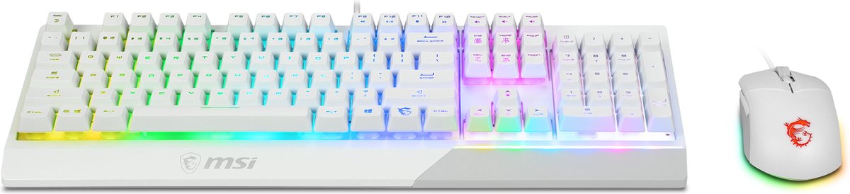 MSI VIGOR GK30 COMBO WHITE US toetsenbord USB QWERTY Italiaans Wit
