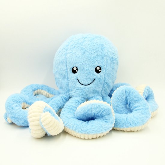 DW4Trading Pluche Knuffel Octopus - Blauw - 60 cm