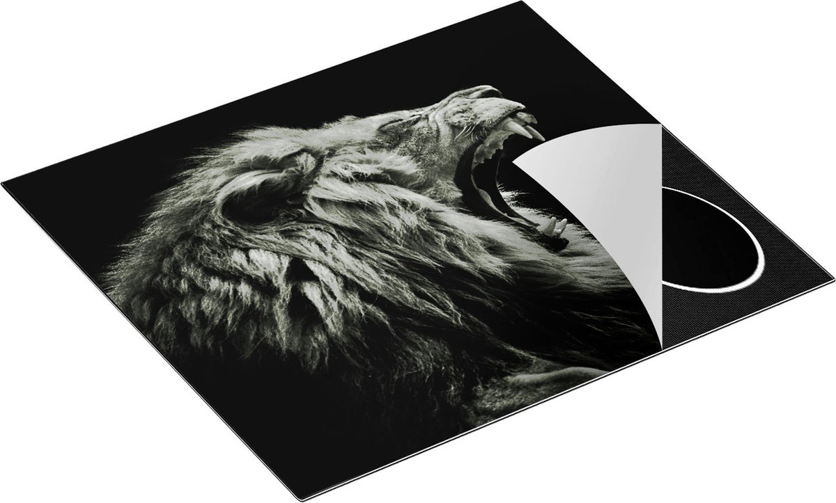 Chefcare Inductie Beschermer Brullende Leeuw - Leeuwenkop - 60x50 cm - Afdekplaat Inductie - Kookplaat Beschermer - Inductie Mat
