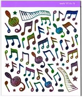 Sticker regenboog muzieknoten