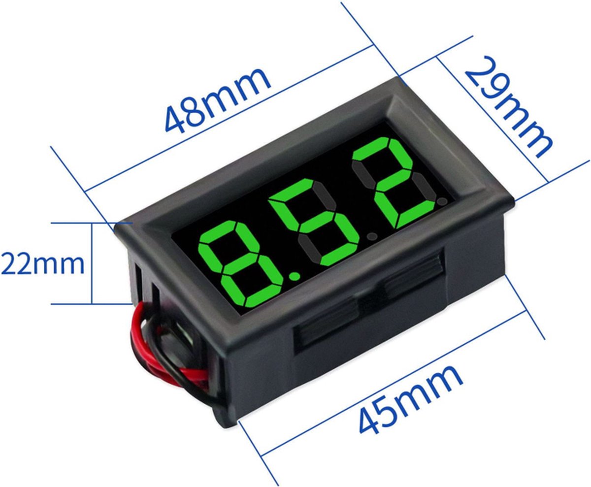 Mini voltmètre numérique à LED de 0,28 pouces, 2 fils DC 2,5V - 30V,  Affichage à 7 segments compatible avec Arduino