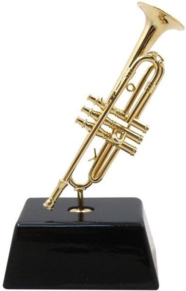 Music Gifts - Miniatuurinstrument trompet - Bronskleurig - 9 cm