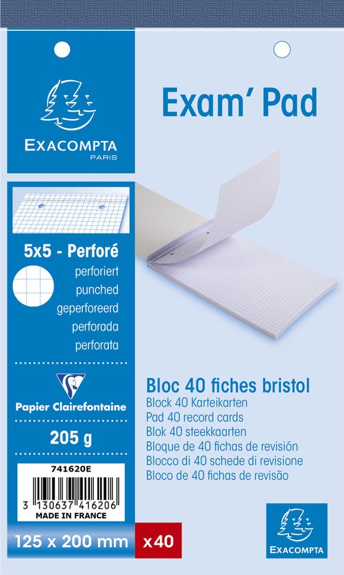 Schrijfblok A4 ruit 5mm 100 vel kopgeniet Schrijfblok A4 ruit 5mm 100 vel kopgeniet