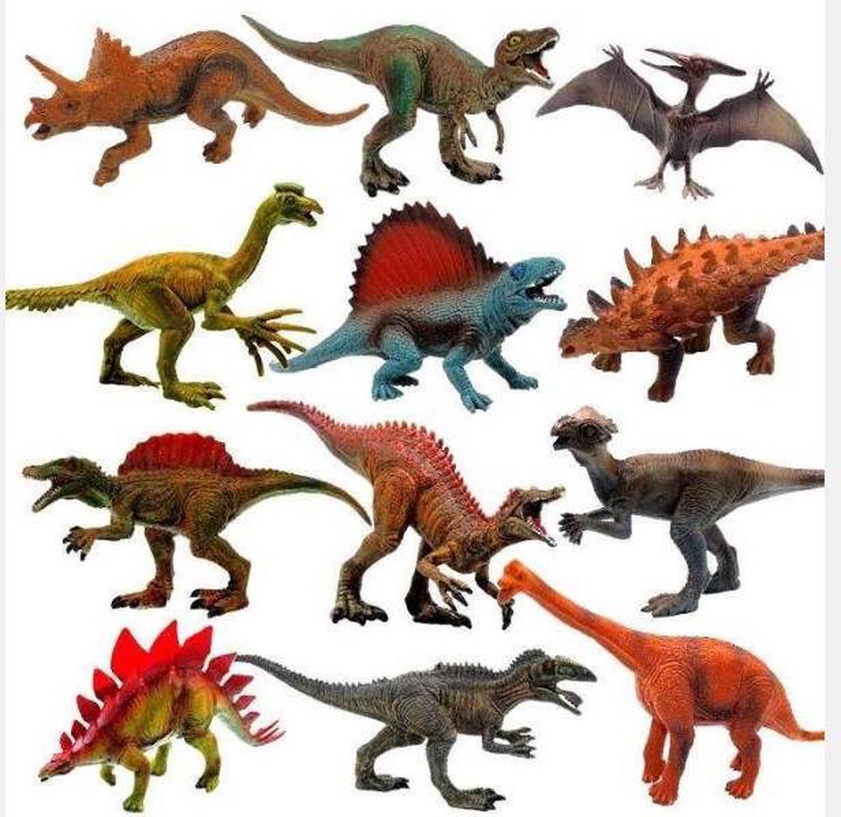 Dinosaurus speelgoed - dinosaurus- SET 12 STUKS -  dinosaurus speelgoed Jurassic world - 15 tot 19 CM GROOT - JMKA