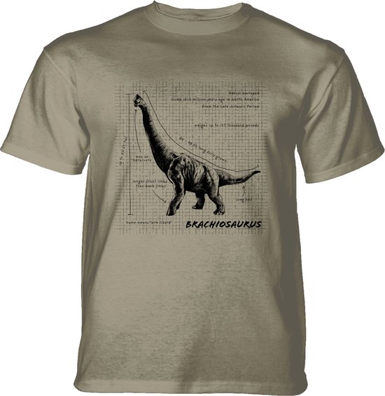 T-shirt Brachiosaurus Fact Sheet Beige 5XL