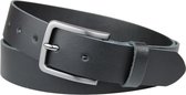 Fana Belts Leren Riem Zwart - Taillemaat 125 - 3,5 cm breed - Nette broekriem - Heren riem leer - Extra lange riem
