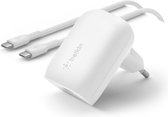 Belkin Boost Charge adapter met kabel - USB-C naar USB-C - 1m - 30W - Wit