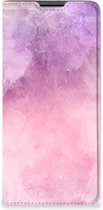 Leuk Telefoonhoesje Motorola Edge 30 Pro Bookcase Cover Pink Purple Paint