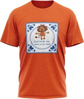 JAP Koningsdag heren shirt (Maat XL) - Regular fit - Oranje kleding - "Don't let the lion stand in his shirt"