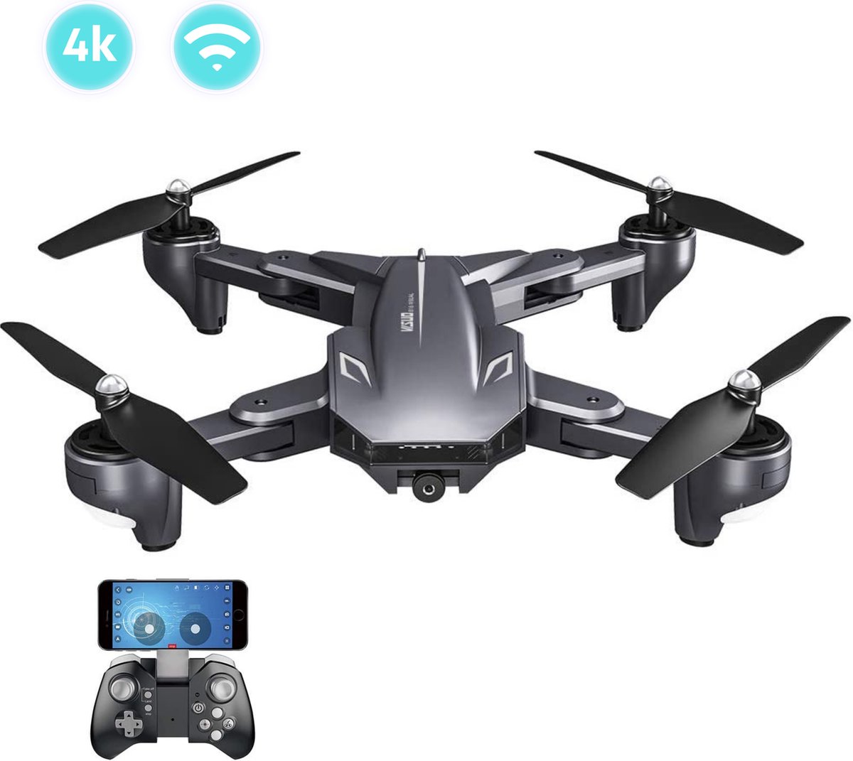Logivision XS816 Drone met 4K UHD Camera - Drone met Camera voor Buiten/Binnen - Mini Drone - Drone voor Kinderen/Volwassenen - 60 Minuten Vliegtijd - Inclusief GRATIS Accu