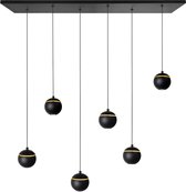 Highlight hanglamp Singapore 6L balk 120 cm - zwart