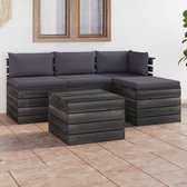 Decoways - 5-delige Loungeset met kussens pallet massief grenenhout