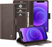 GSMNed – Coque iPhone 12 Pro Max de haute qualité Marron – Etui de Luxe en cuir PU – 3 porte-cartes – Design – Fermeture magnétique