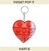 Hartje Pop It | incl. hanger | Rood | Pop It Fidget | Fidget Toys | cadeau onder de 10 euro