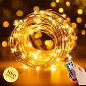 LED Lampjes Slinger Zonne-Energie - LED Lichtslinger Waterdicht -2x 10M met 100LED in Warm Wit - String Light Kerstverlichting - Sfeerverlichting - Indoor/Outdoor Led Warm White- Romantisch L