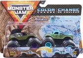 Monster Jam truck schaal 1:64 - color change 2-pack Mohawk Warrior & Whiplash - monstertrucks 9 cm schaal 1:64