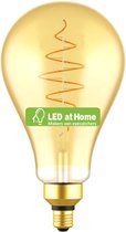 LEDatHOME - LED XL Lamp Peer A160 Gouden Croissant Lijn met Spiraalvormige Gloeidraad 8.5W E27 Dimbaar 2000K