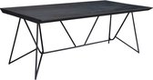 Eettafel mangohout en metaal zwart 220x100x78 cm